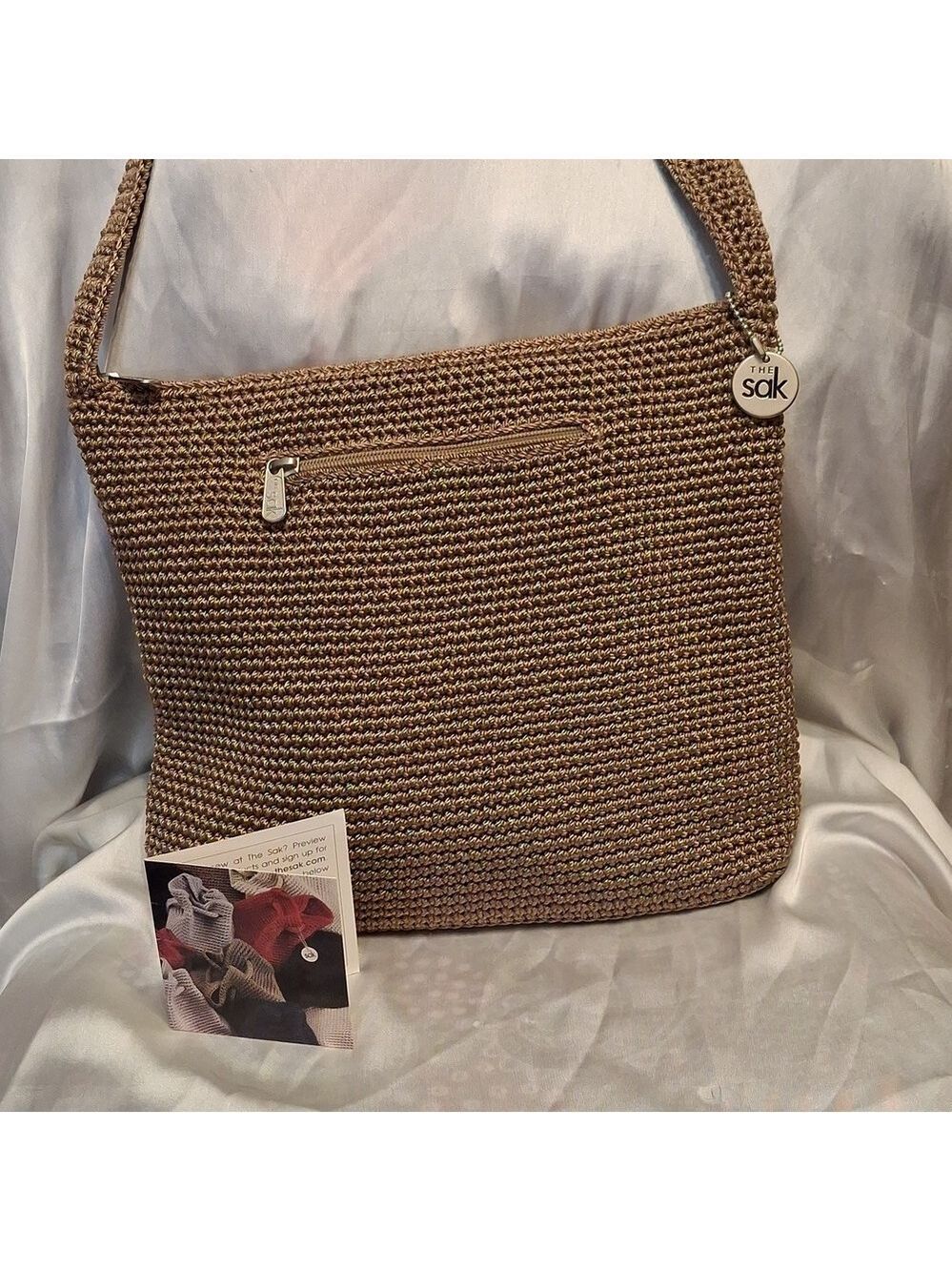 The Sak Tan Woven Shoulder Bag  New Without Tags